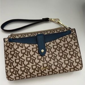 DKNY Brown and Blue Designer clutches purse bag